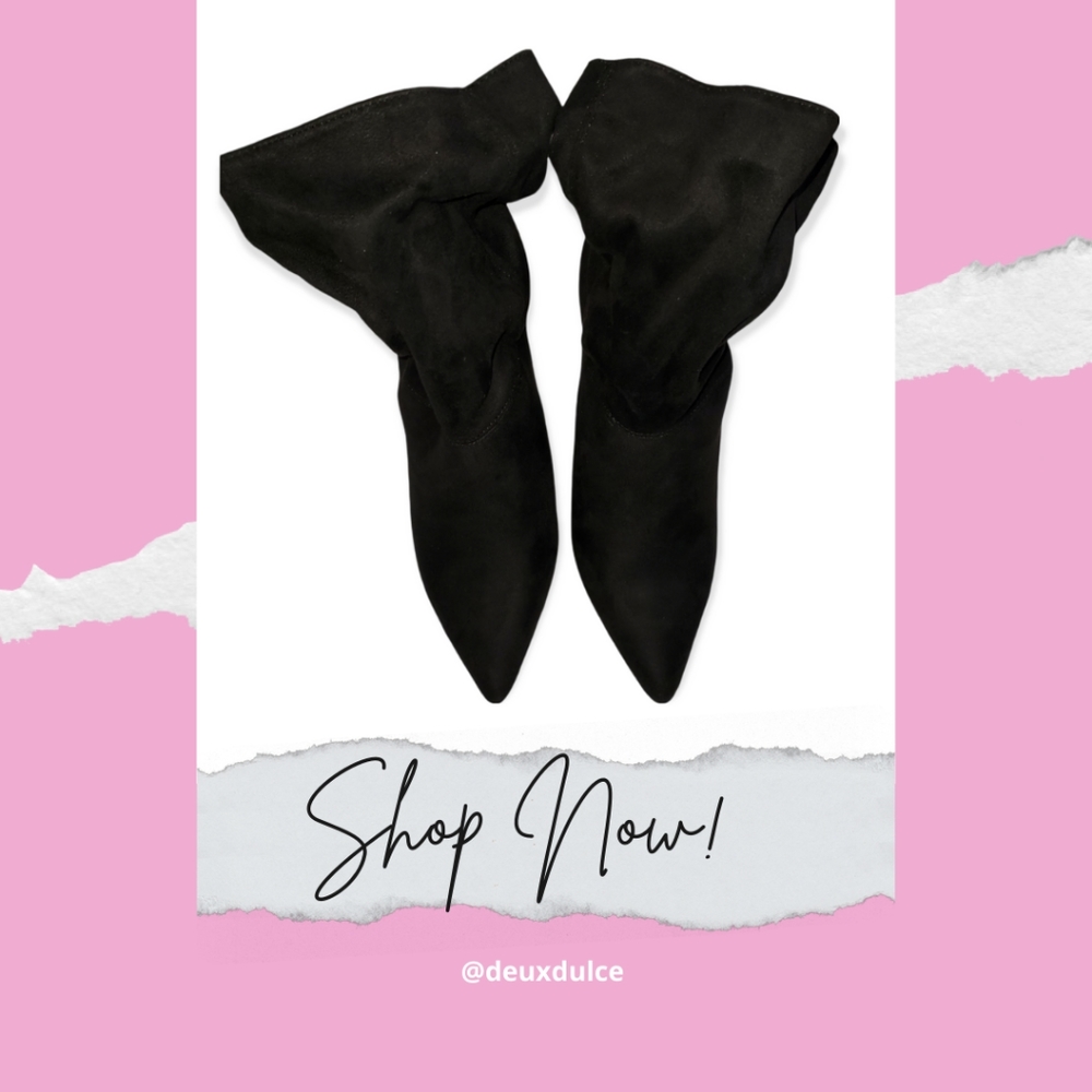 Black Faux Suede Boots